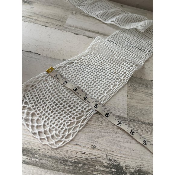 White rectangular crocheted scarf 5”x34” - Picture 4 of 4